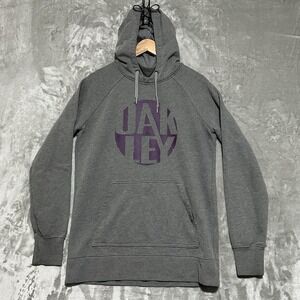Oakley Womens Hydrophobic Pullover Hoodie Size M Gray Graphic Logo Athelisure